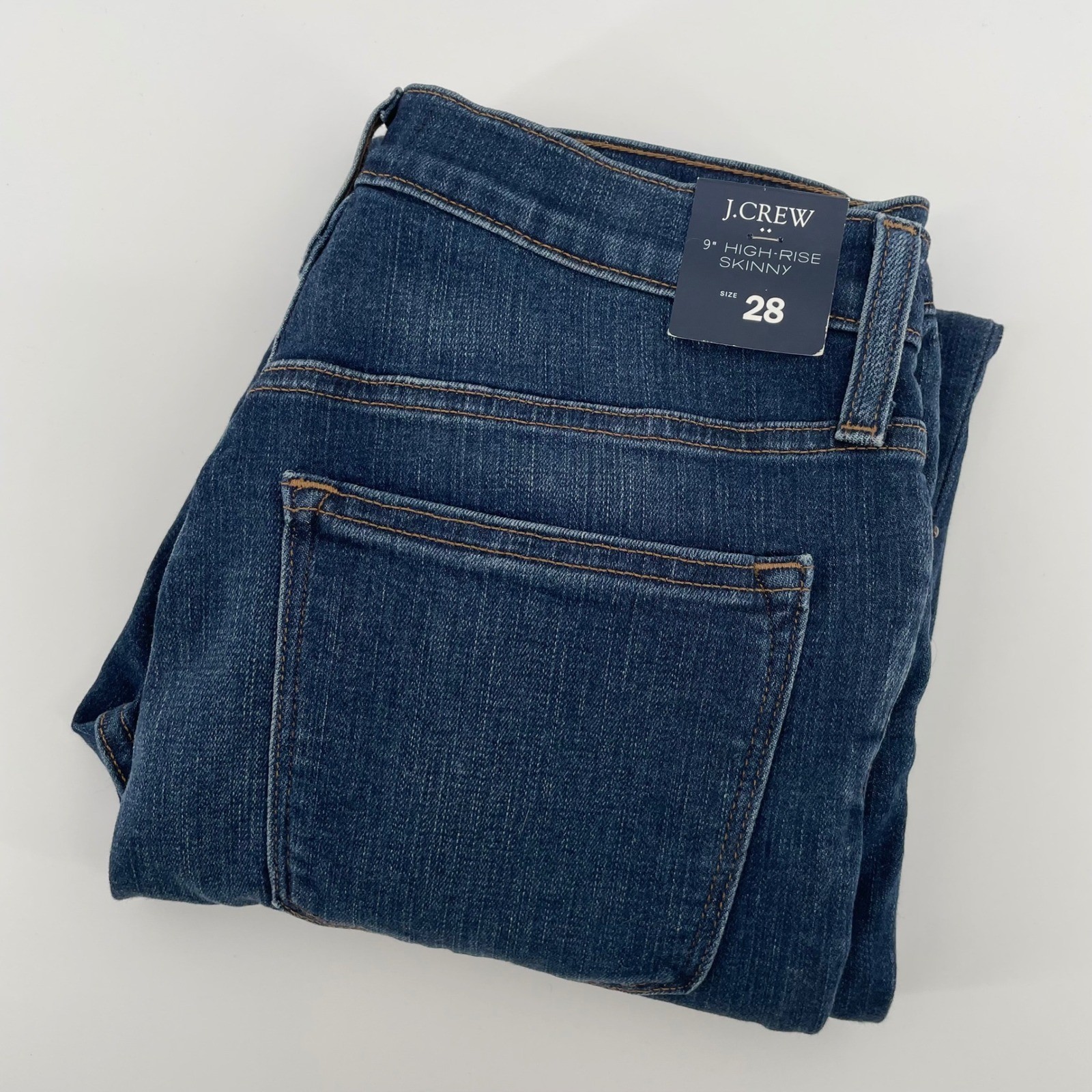 J.Crew 9 Inch High-Rise Skinny Jeans Dark Indigo Blue Size 28 NEW