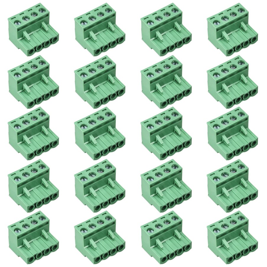 Cermant 20pcs 4P 5.08mm Angle PCB Screw Terminal Block Cermant 20pcs 4P 5.08mm Angle PCB Screw Terminal Block