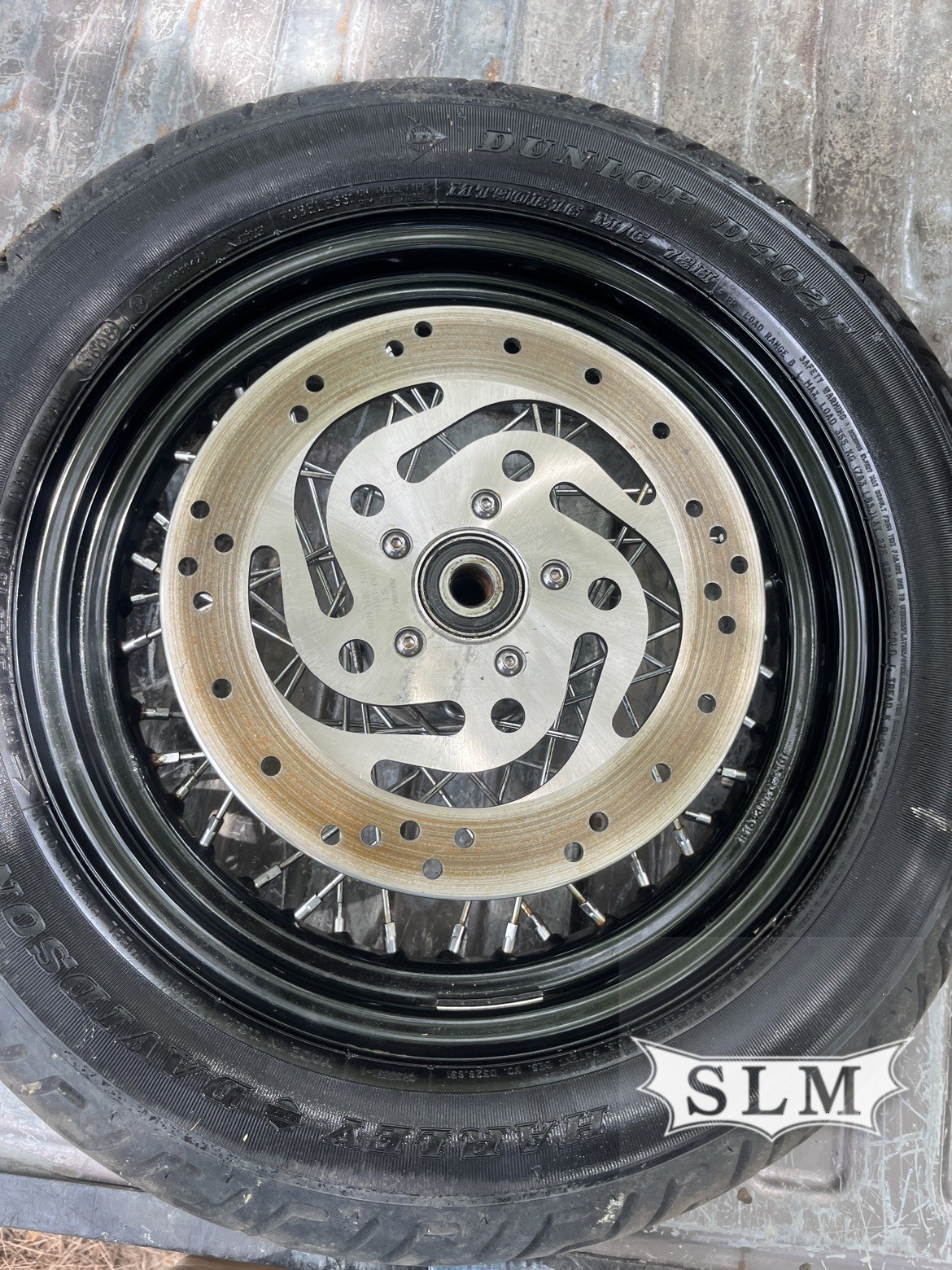 Harley Softail Front Wheel 16 Black Laced Rotor 44196-00 2000-2014