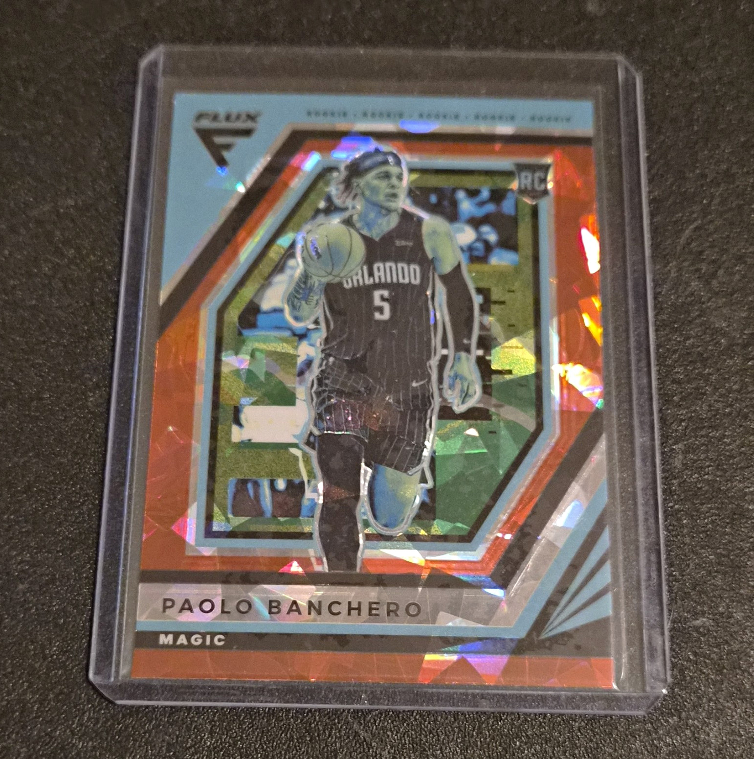 Panini 2022-23 Flux Rookies Paolo Banchero Red Cracked Ice Prizm #237 RC