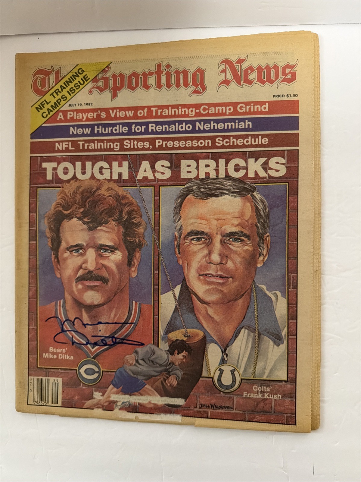 Mike Ditka SIGNED Sporting News July 1982 Issue Chicago Bears Legend NFL HOF
