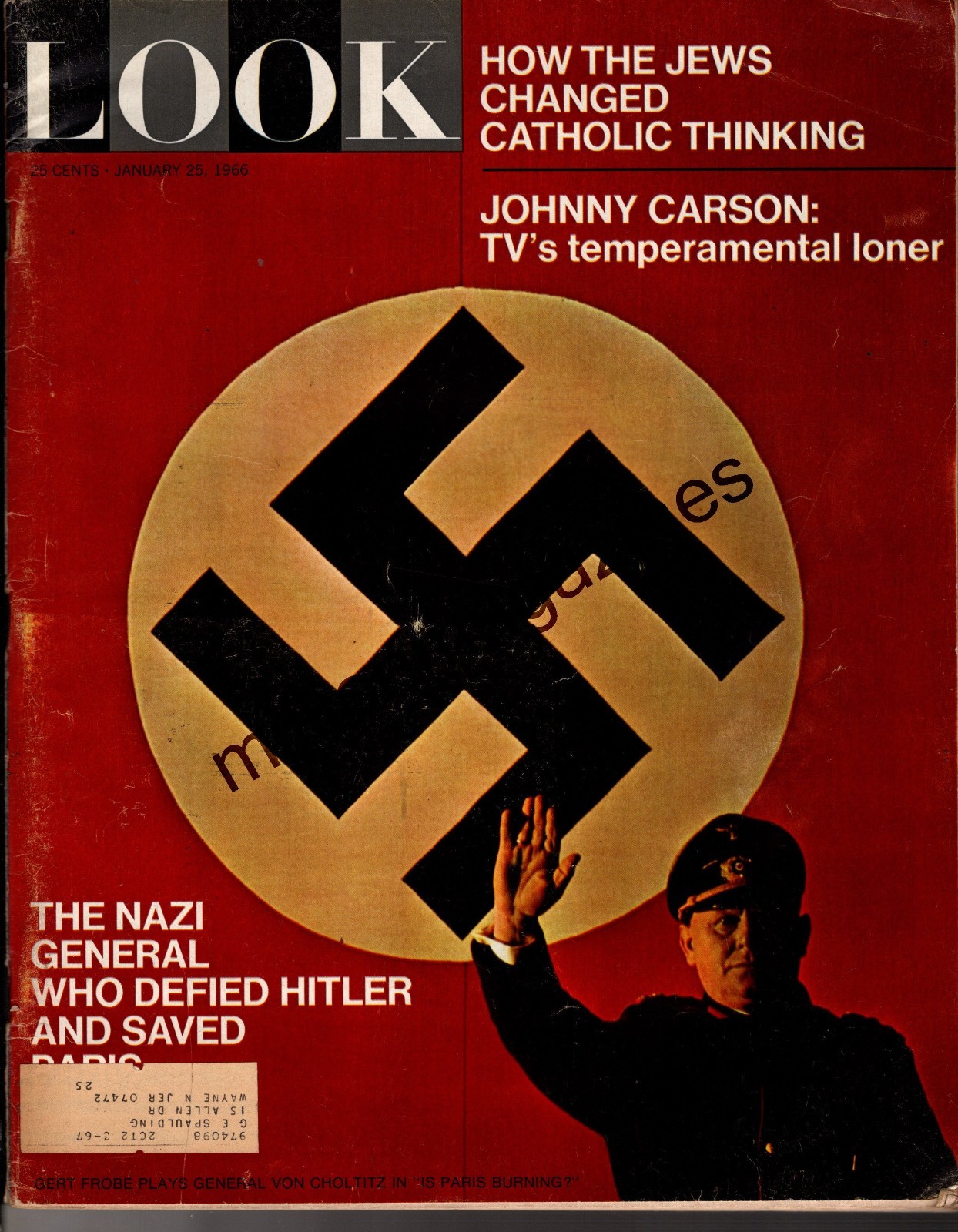 1966 Look -January 25 - Nazi who defied Hitler; Johnny Carson UCLA basketball