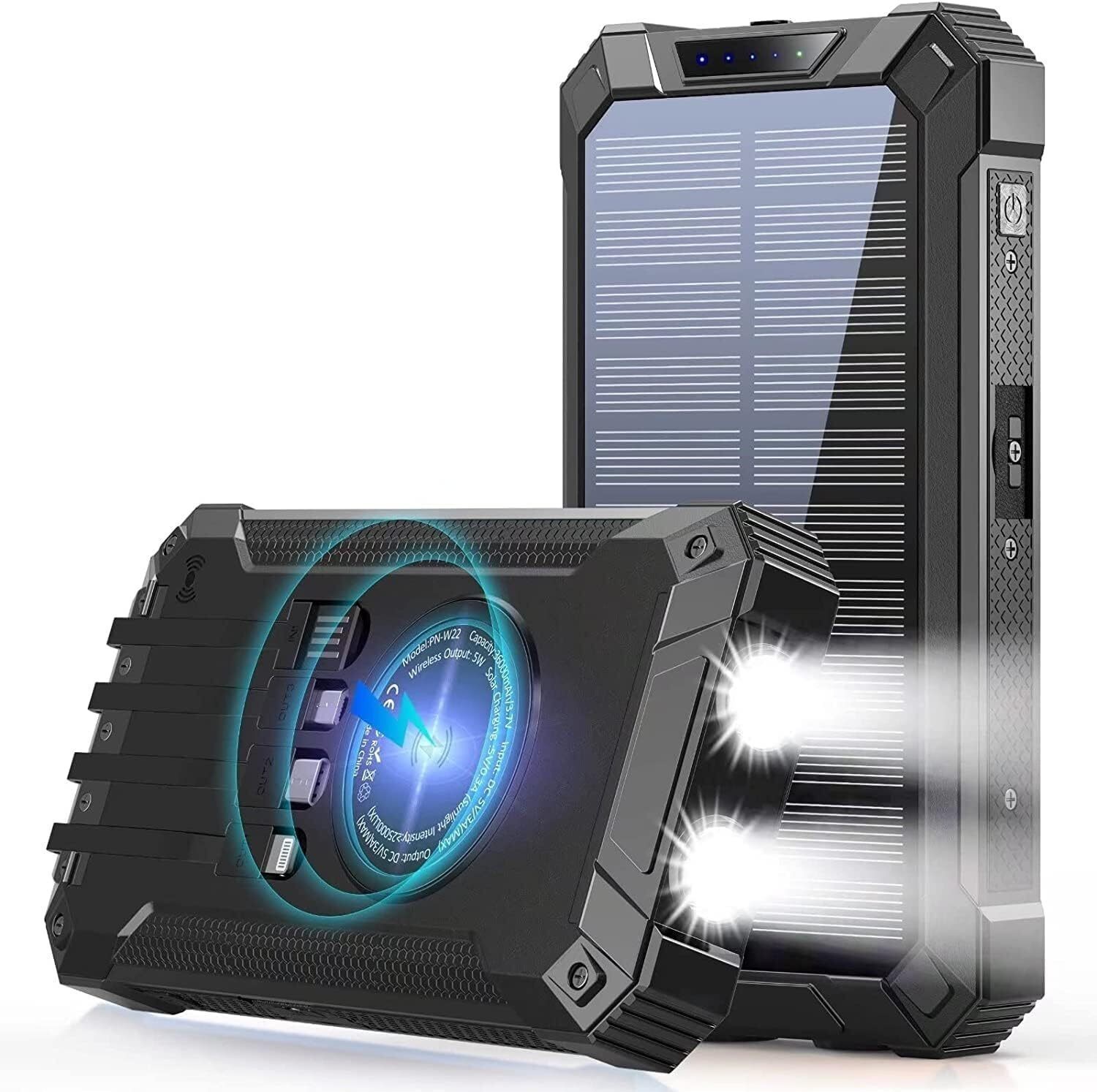 60000mAh Super Solar Power Bank Portable External Battery Wireless Fast Charging