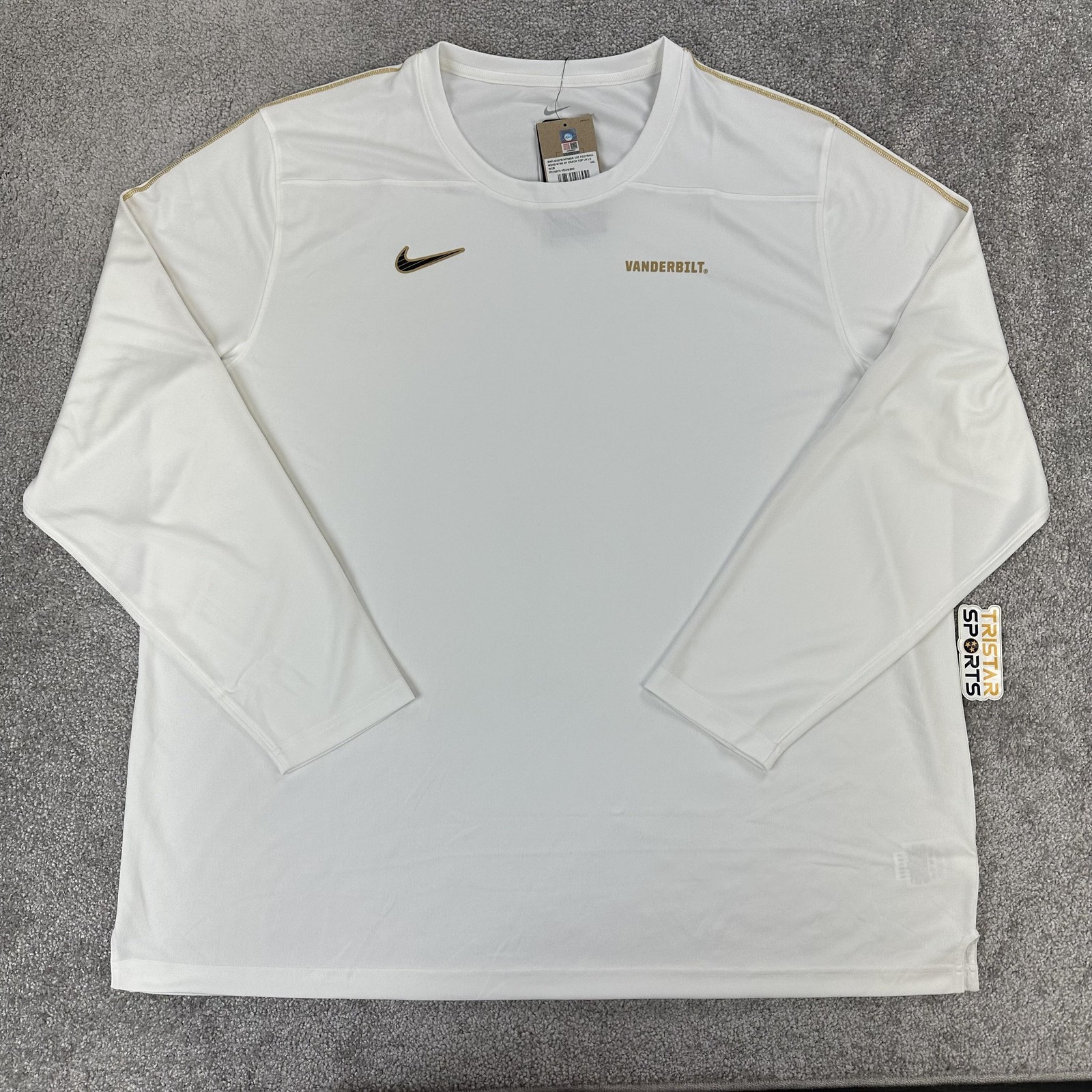 Vanderbilt Commodores Shirt Mens 4XL NCAA Football Dri-FIT Long Sleeve Nike