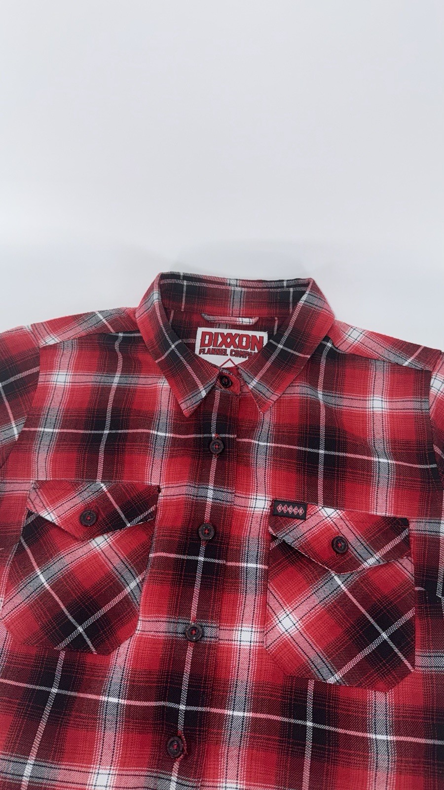 Dixxon Klock Werks Flannel Shirt Men’s Medium Red Plaid Long Sleeve Button Up