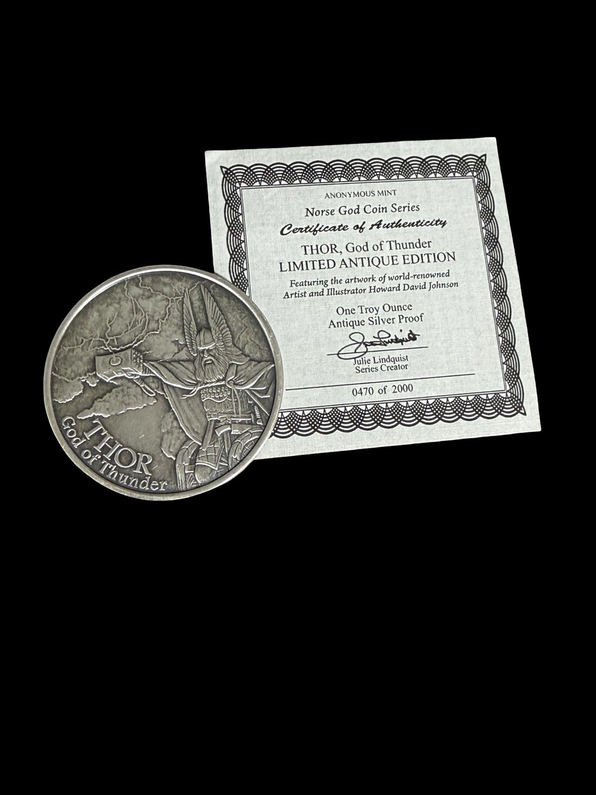 Anonymous Mint Norse God Series THOR God of Thunder 1 oz .999 Fine Silver Round Anonymous Mint Norse God Series THOR God of Thunder 1 oz .999 Fine Silver Round