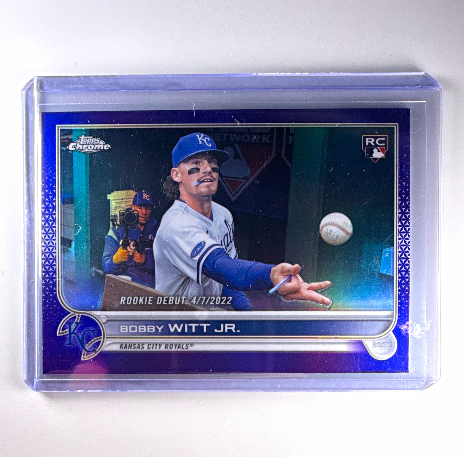 Topps 2022 Chrome Update Bobby Witt Jr. Rookie Debut RC #USC176 Purple Refractor Topps 2022 Chrome Update Bobby Witt Jr. Rookie Debut RC #USC176 Purple Refractor