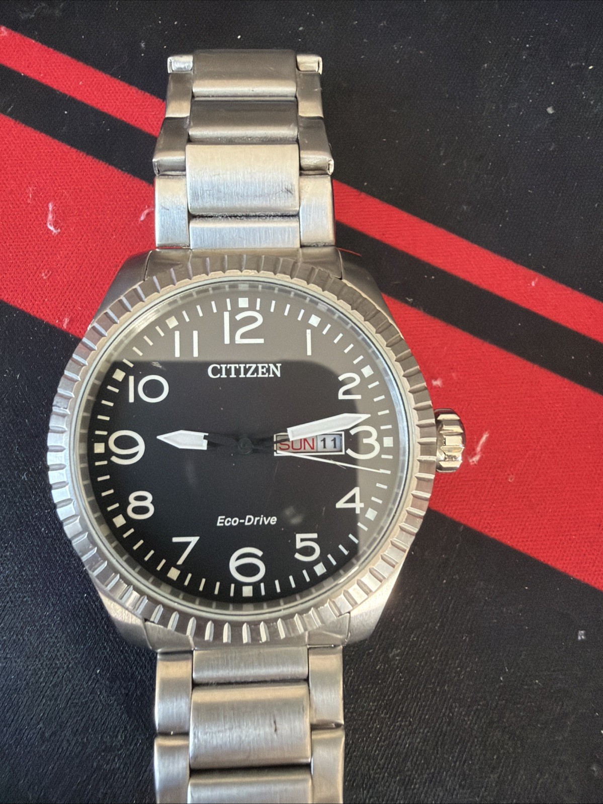 Citizen Eco-Drive GN-4-S Men’s Watch Black Dial Day Date Stainless Steel