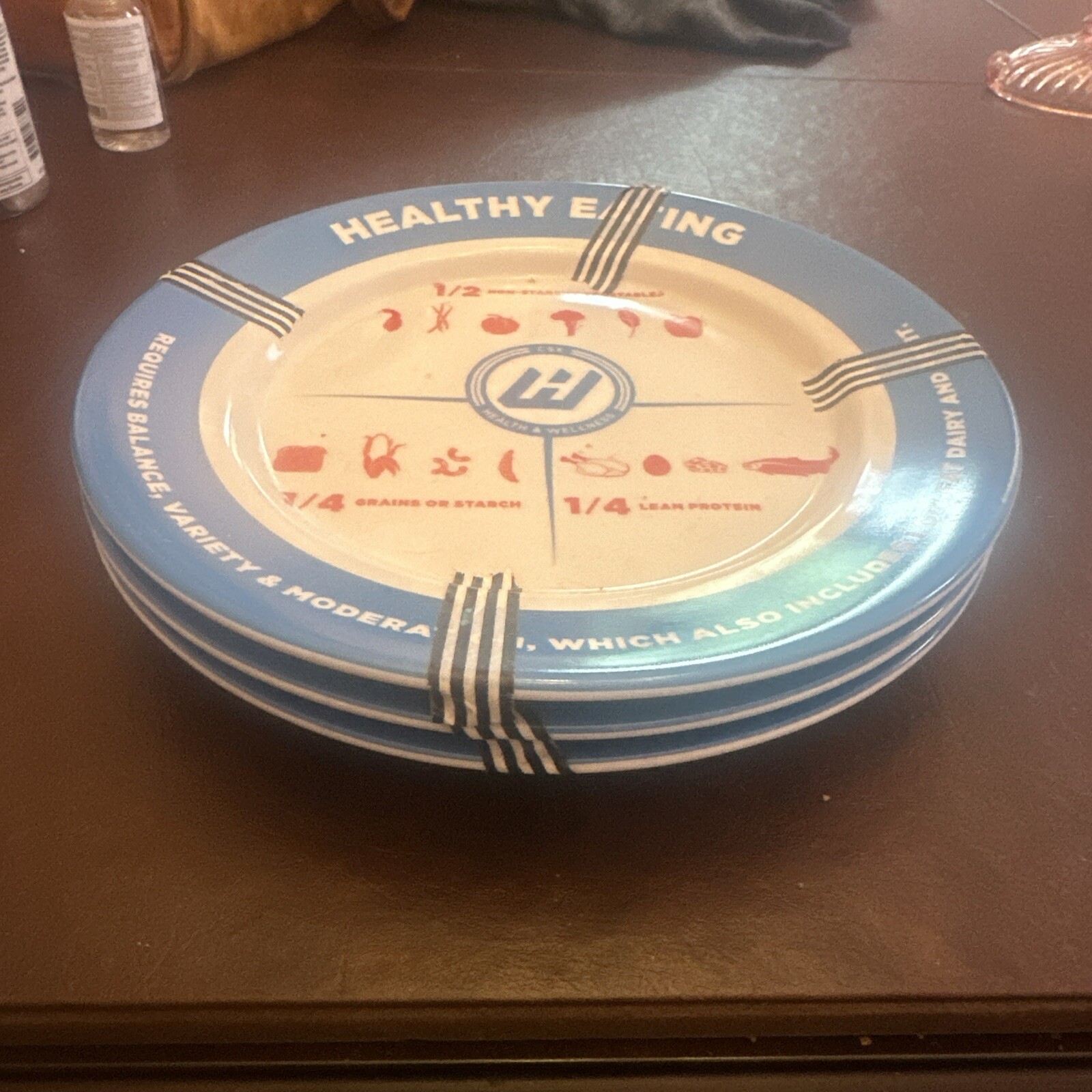 Incredibly rare CSX Health & Wellness Healthy Eating 3 Plates 9 1/2 Incredibly rare CSX Health & Wellness Healthy Eating 3 Plates 9 1/2