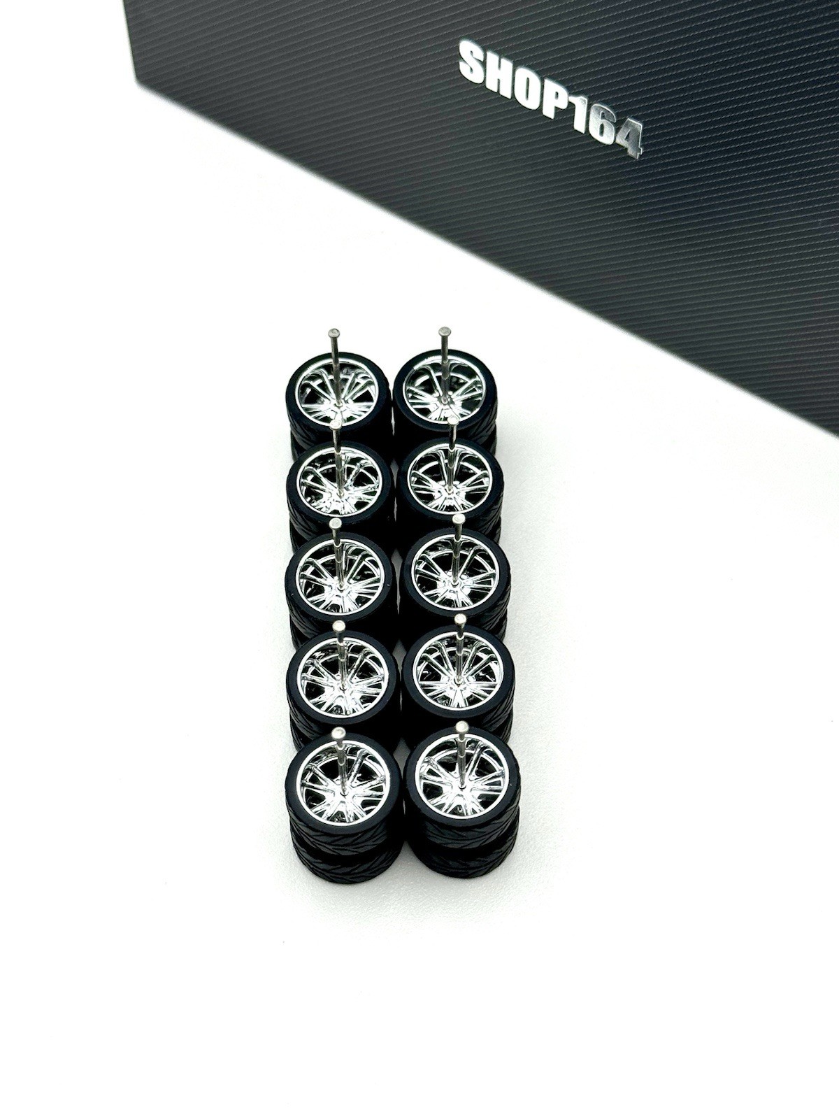NEW 12.7mm 5x Sets For HW 83 Silverado Wheels Rubber Tires 1/64 Chrome US mags