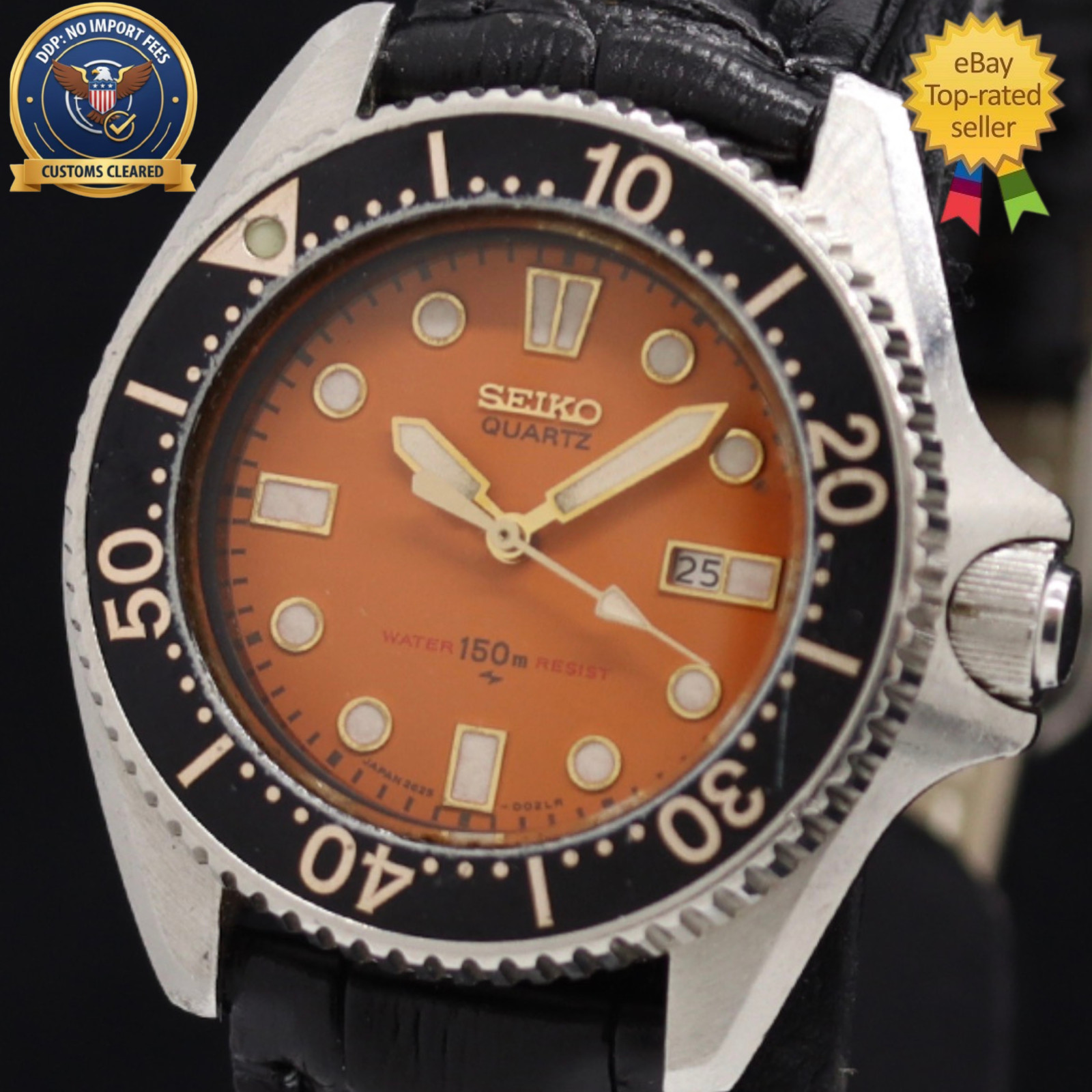 ▶️ [Exc+5] SEIKO 2625-0010 Diver 150m Orange Dial 33mm Quartz Women's Watch