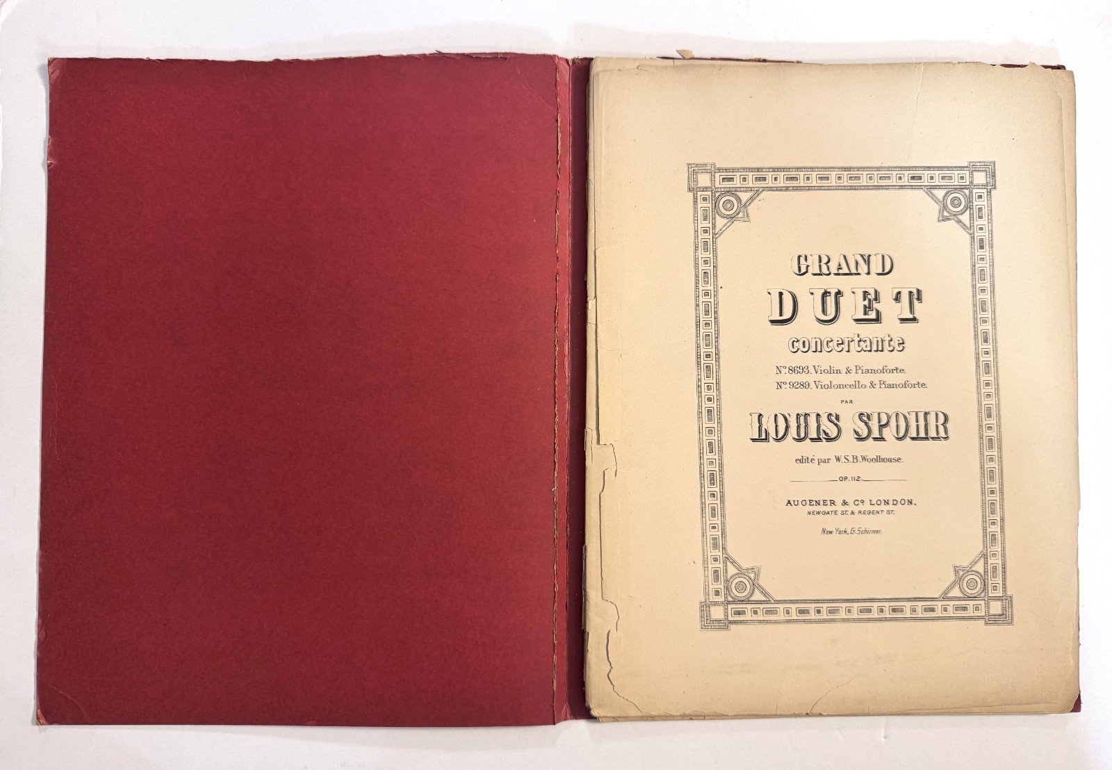 Antique Open Score of The Grand Duet Concertante (Op. 112) by Louis Spohr Antique Open Score of The Grand Duet Concertante (Op. 112) by Louis Spohr