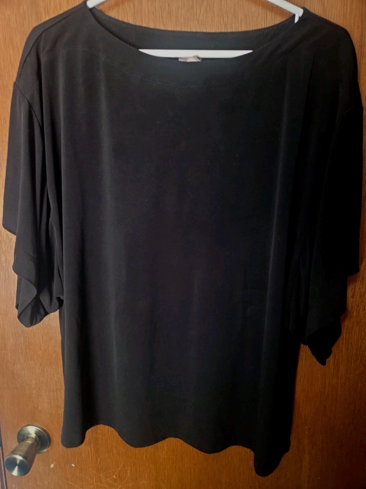 Chico\'s TRAVELERS -Sz 3 XL Black S/S Shirt Top