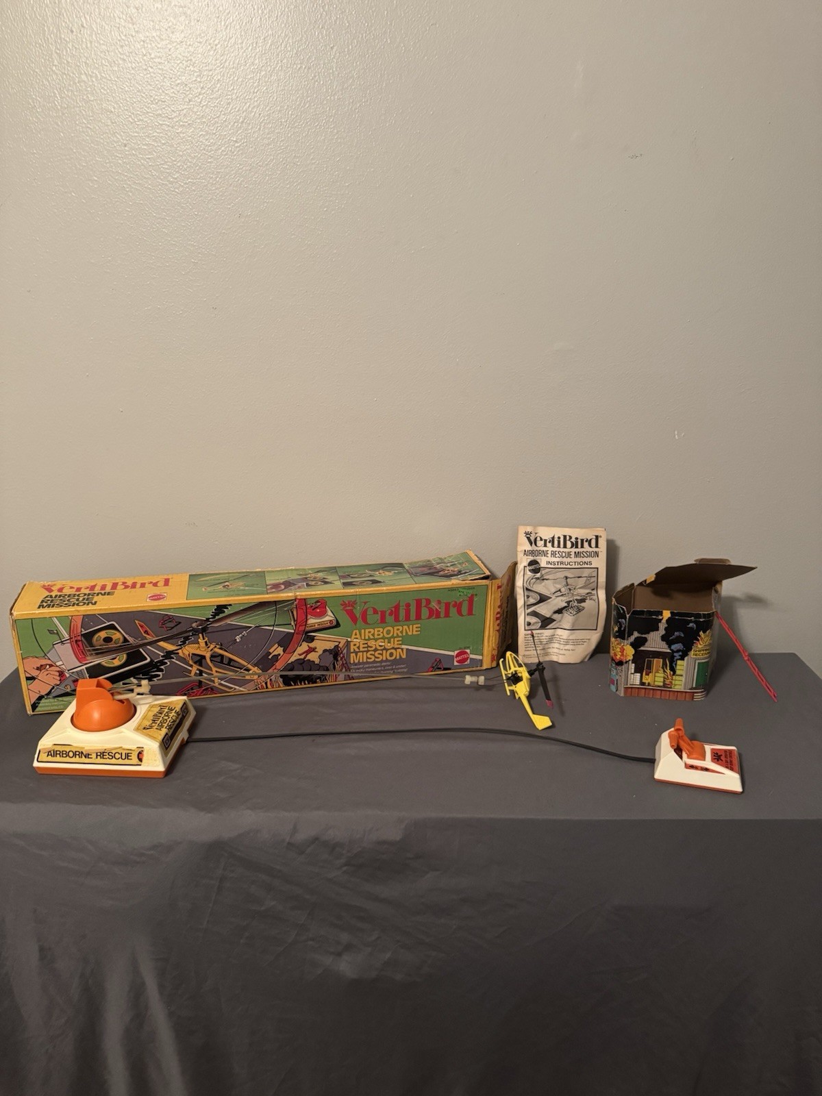 Vintage 1970s Mattel VertiBird Airborne Rescue Mission 9780 TESTED WORKING MOTOR