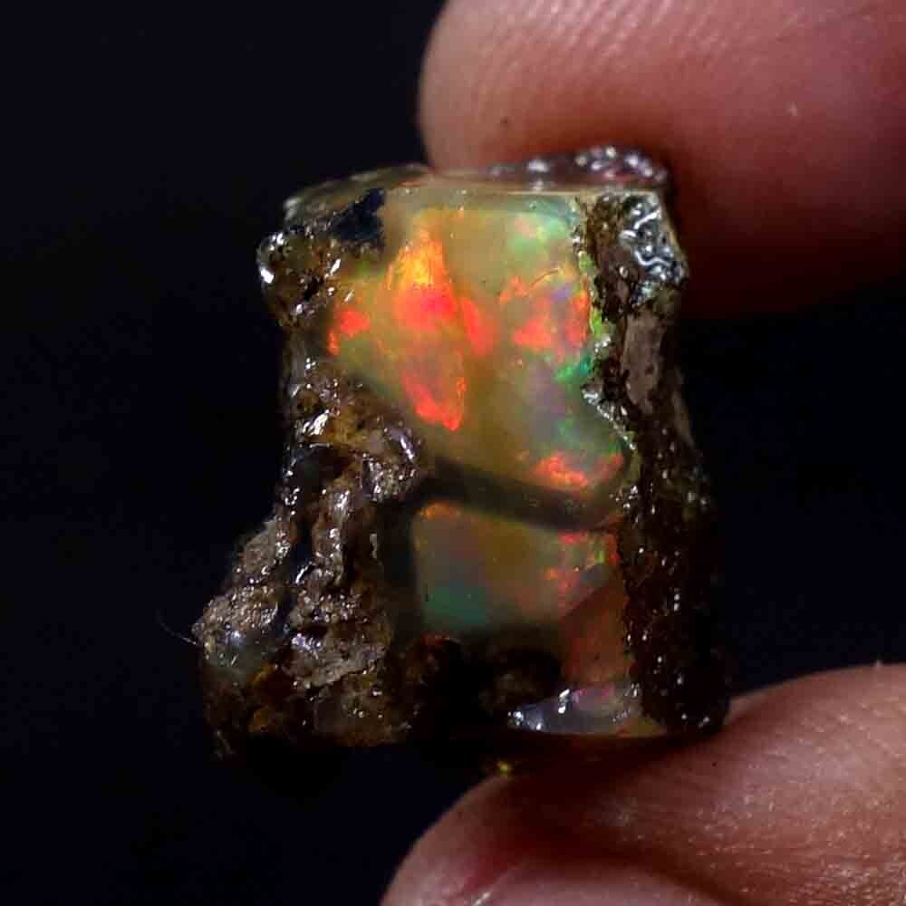 13.60 Ct. Uncut 100% Natural Ethiopian Welo Opal Gemstone Multi Fire Opal Rough