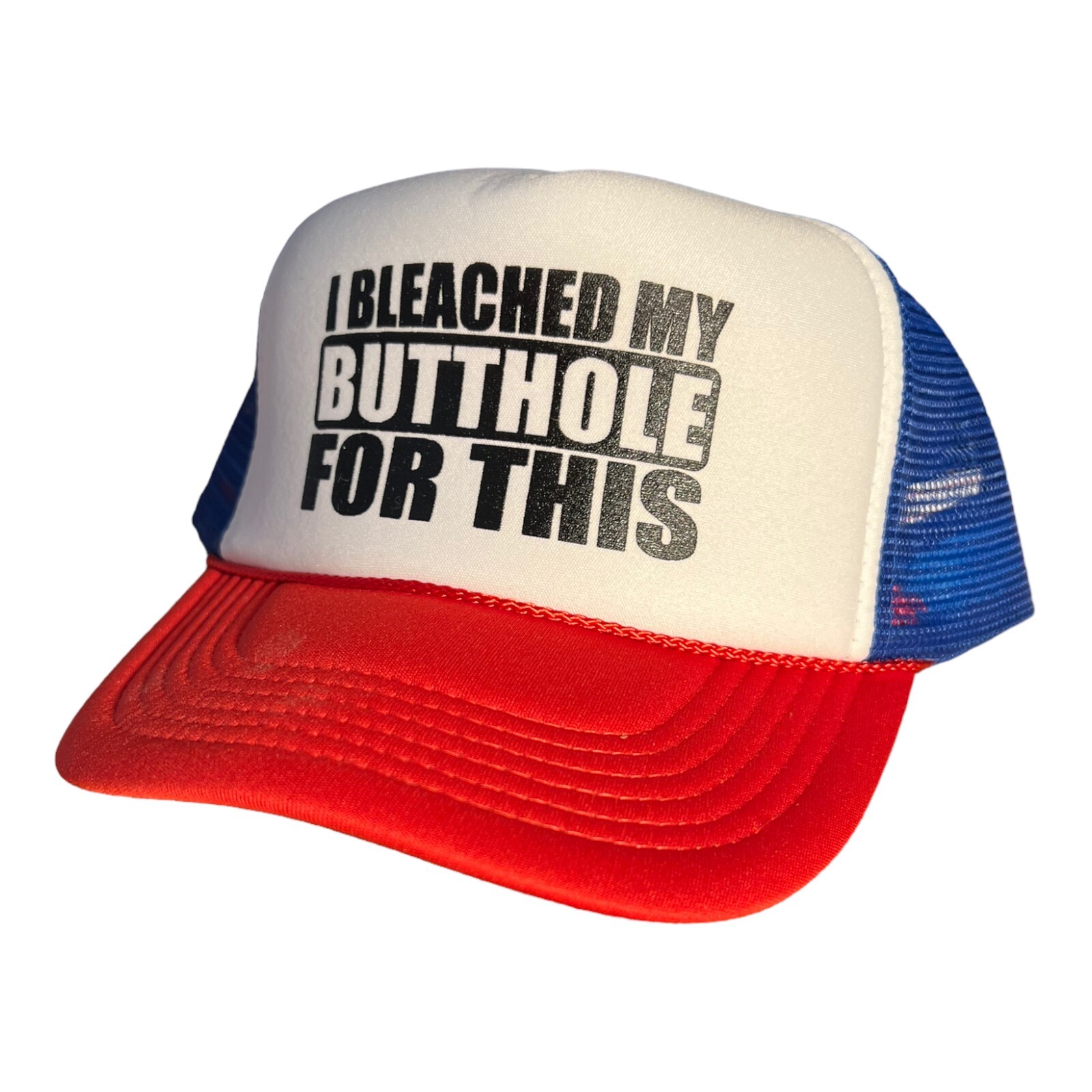 Funny Trucker Hat I Bleached My Butthole hat party college white trash party cap