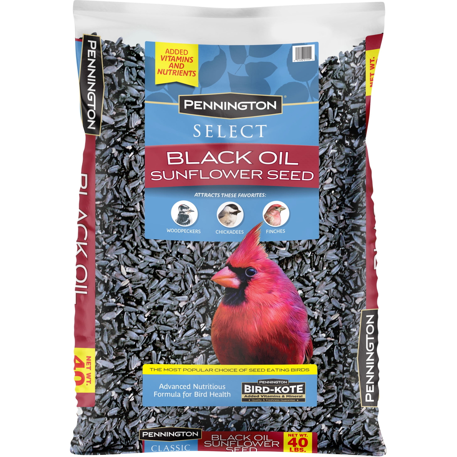 Pennington Select Black Oil Sunflower Seed Wild Bird Dry Feed, 40 lb. Bag