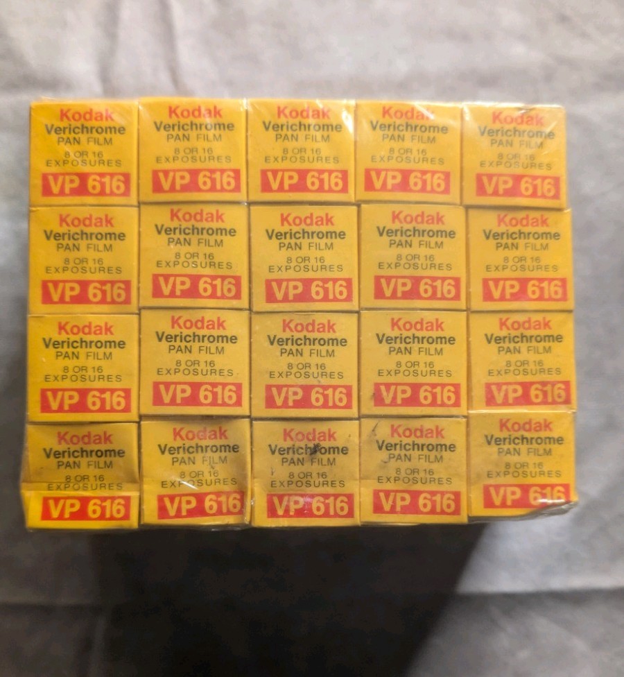 Factory Sealed 20 Rolls Kodak Verichrome Pan VP616 B&W Film Vintage Expired 1975