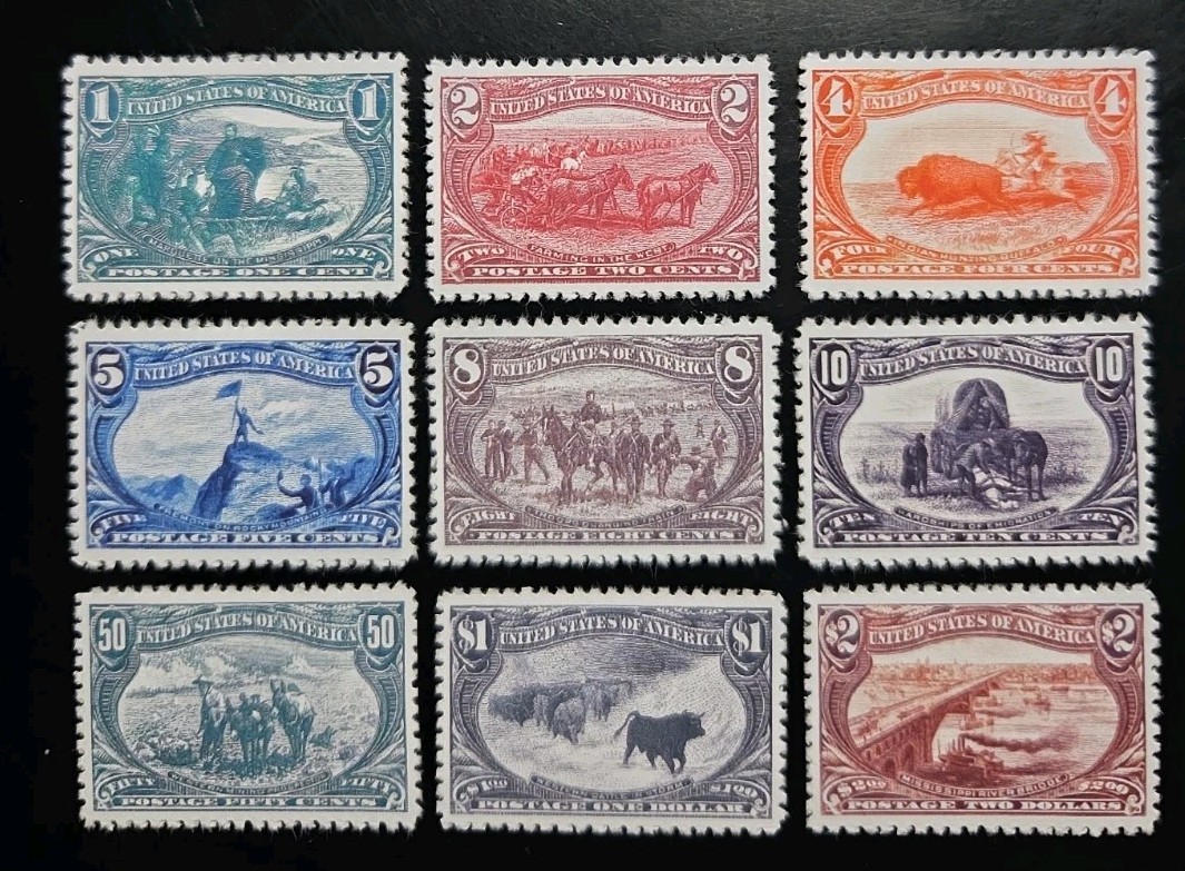 US Stamps SC# 285-293 1898 Trans-Mississippi Expo Stamp Replica Set