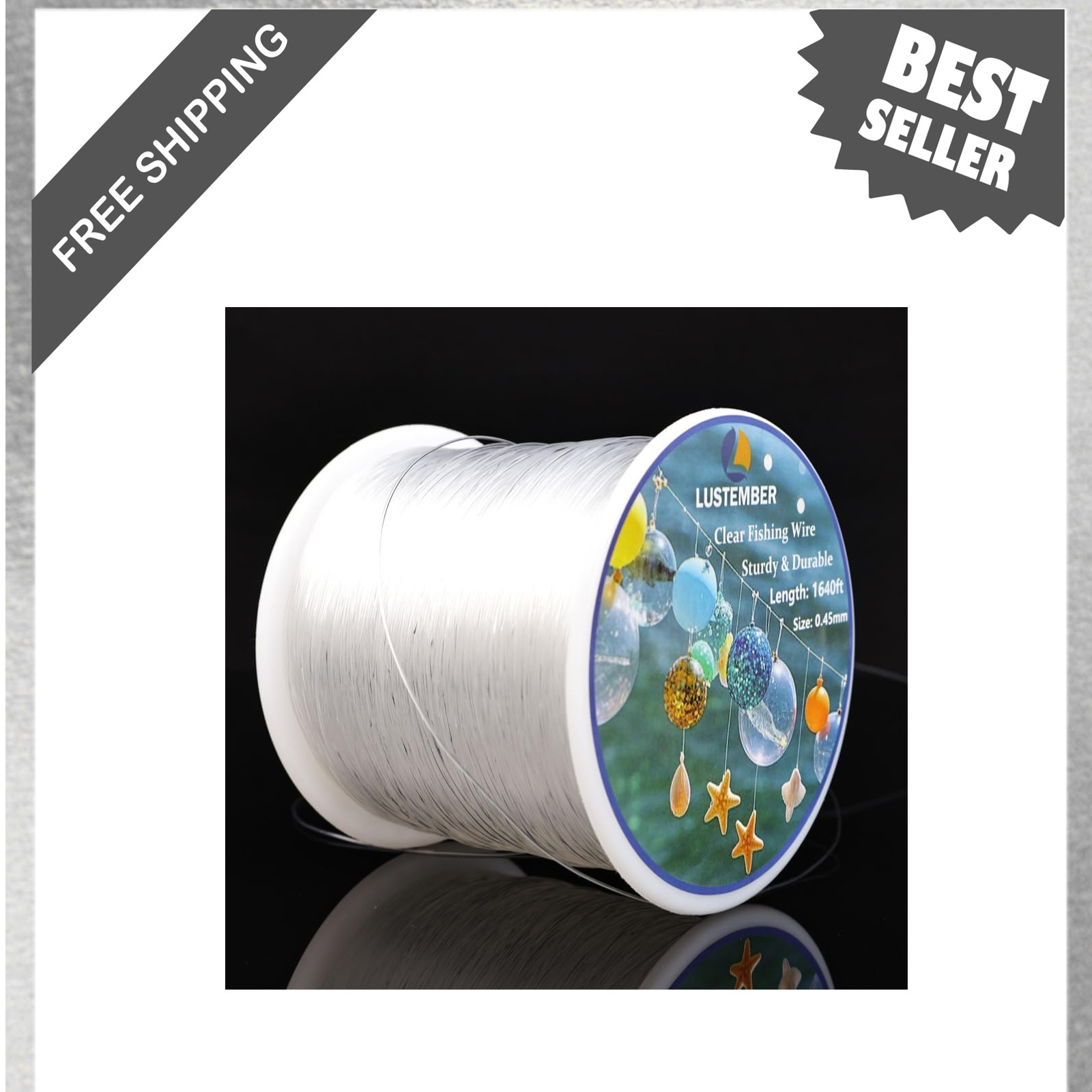 Fishing Line, Clear Nylon String, 1640 Feet, Invisible Hanging Cord for Fishing Line, Clear Nylon String, 1640 Feet, Invisible Hanging Cord for