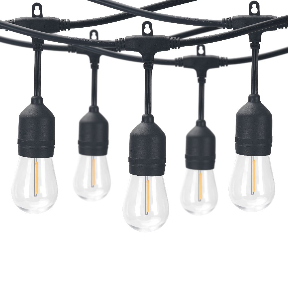 48-Foot Outdoor Commercial String Lights, 24 Shatterproof LED Bulbs, 48-Foot Outdoor Commercial String Lights, 24 Shatterproof LED Bulbs,