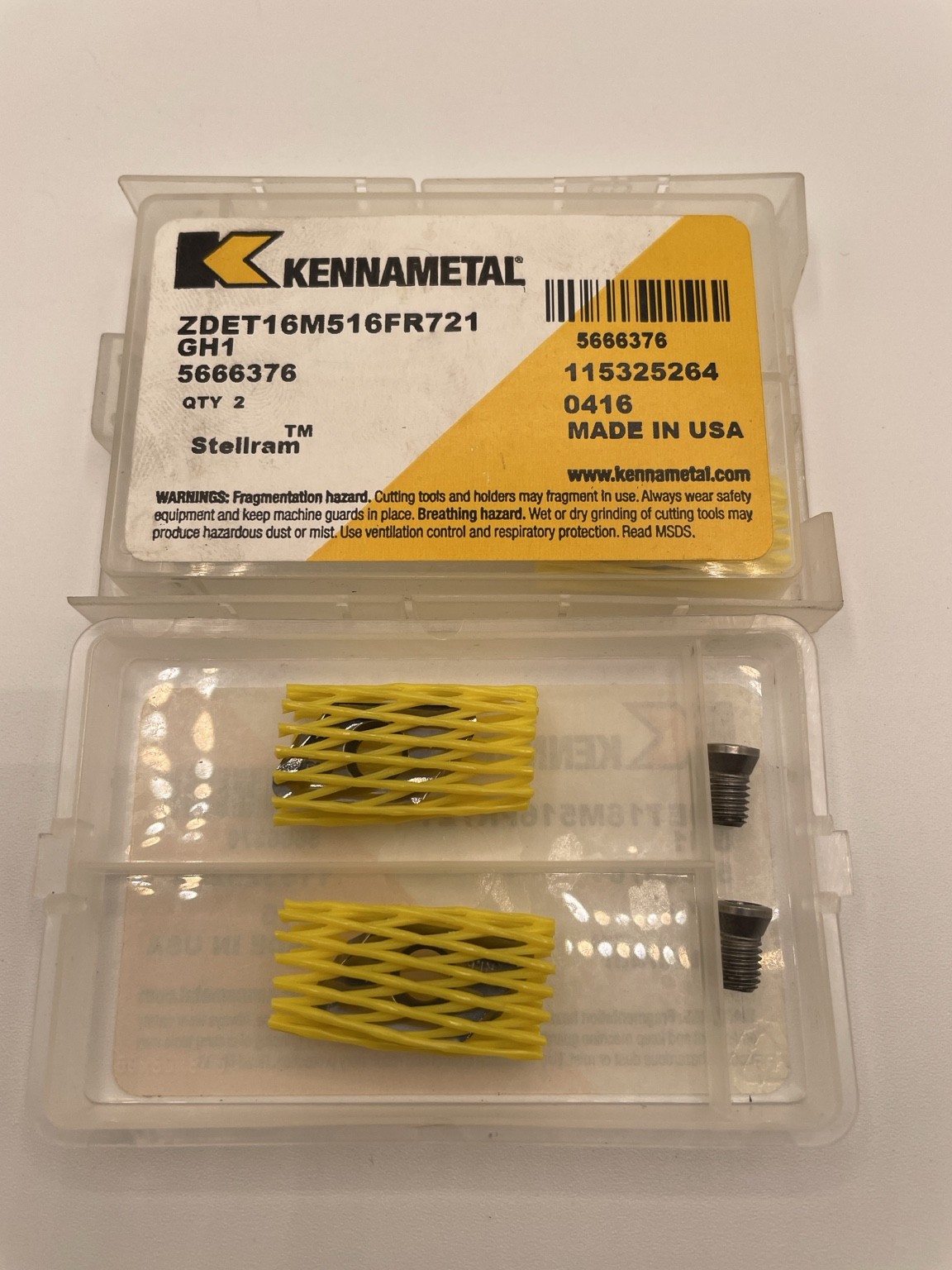 (2 Pcs) New Kennametal Stellram ZDET16M516FR721 GH1 Milling Inserts 5666376