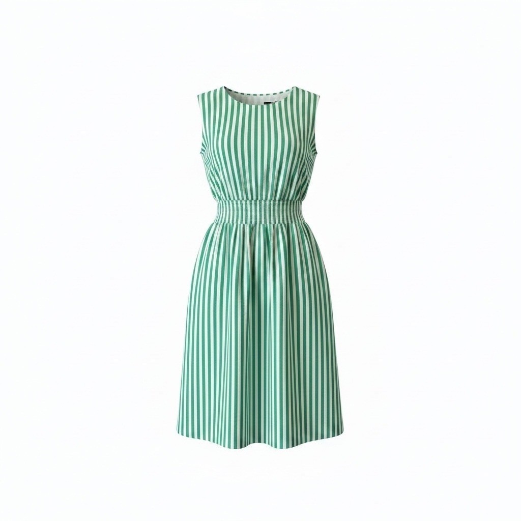 J.Crew Womens Green White Striped Smocked Waist Cotton Midi Dress CI932 L NWT J.Crew Womens Green White Striped Smocked Waist Cotton Midi Dress CI932 L NWT