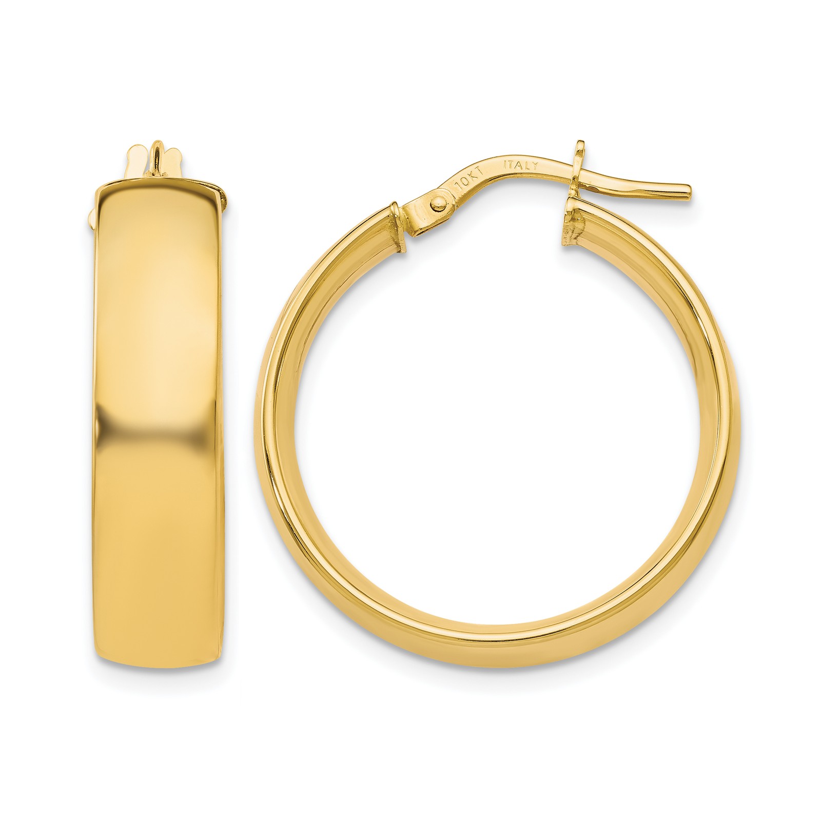 Leslie\'s Hoop Earrings 10k Yellow Gold 25x6mm Women\'s Hollow