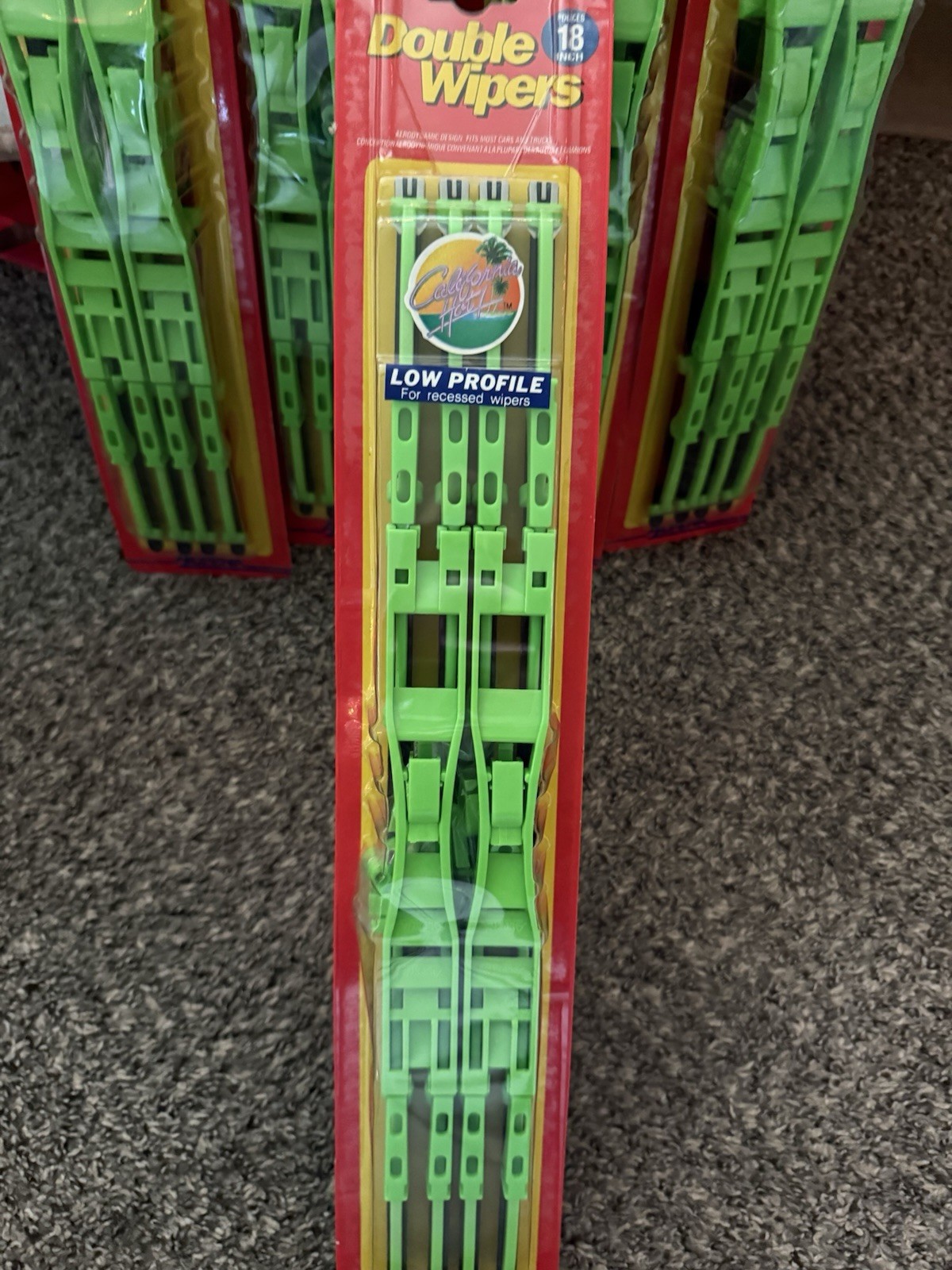 Vtg California Lime Green Double Twin Beam Truck Wiper Arms 18