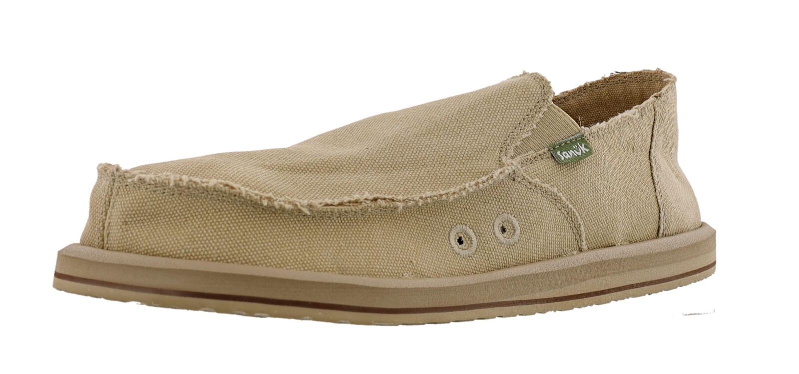 SANUK MEN\'S VAGABOND SIDEWALK SURFER KHAKI LOAFER SHOES