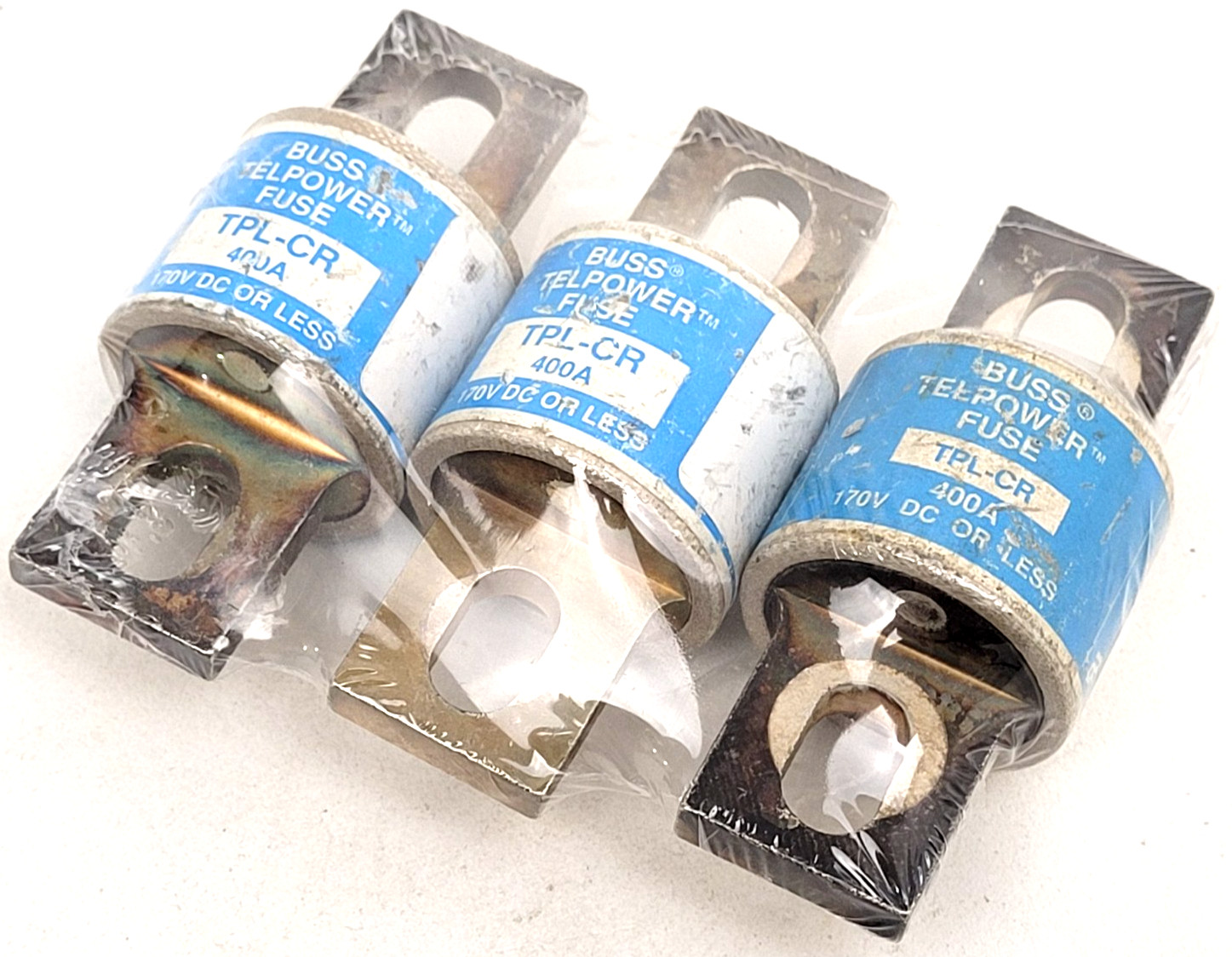 Lot of 3 - TPL-CR Bussmann 400 Amp Fuse 170 VDC - Next Day Option Lot of 3 - TPL-CR Bussmann 400 Amp Fuse 170 VDC - Next Day Option