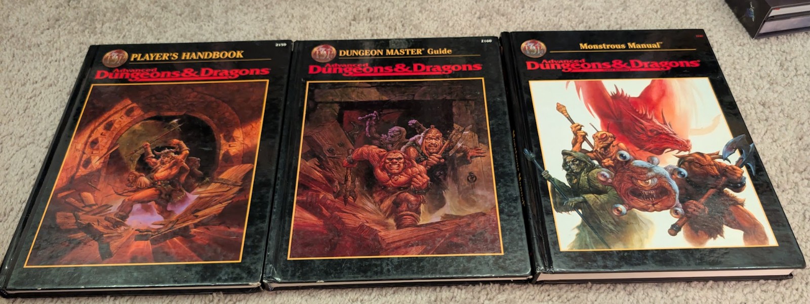 1995 AD&D 2e Revised Black Border Cover Set (#2159, #2160, #2140) Used 1995 AD&D 2e Revised Black Border Cover Set (#2159, #2160, #2140) Used