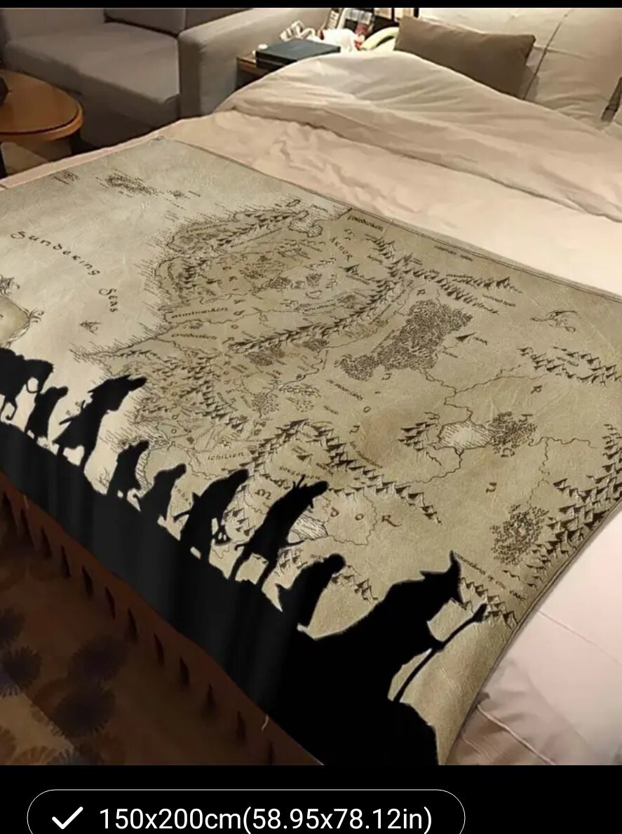 The Lord of The Rings Map of Middle Earth The Fellowship Soft Throw Blanket The Lord of The Rings Map of Middle Earth The Fellowship Soft Throw Blanket