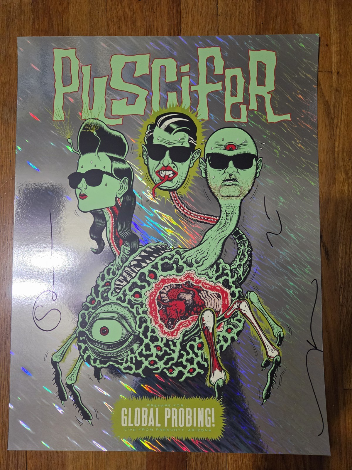 Puscifer Global Probing signed foil poster #/200  Puscifer Entertainment Maynard