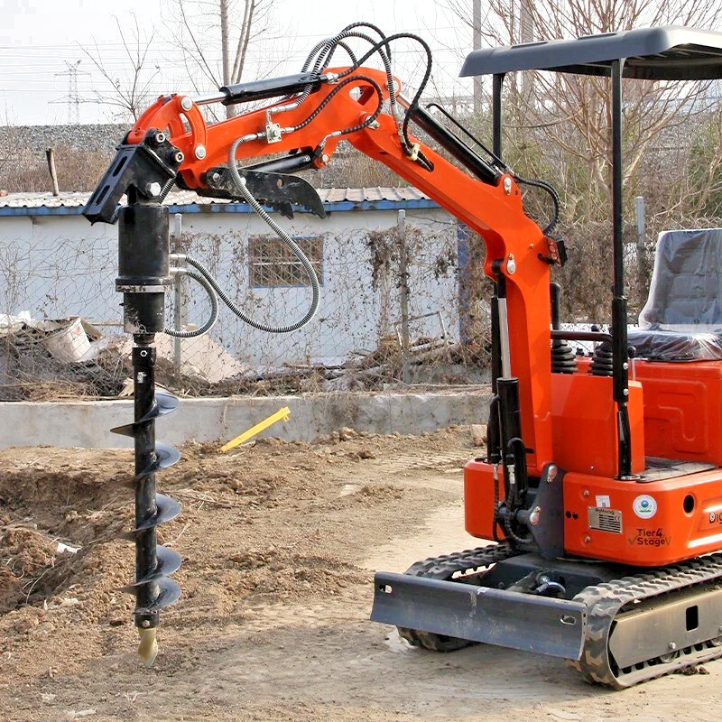 Mini Excavator Attachment Hydraulic 200mm Auger Drill with 25mm Pin 