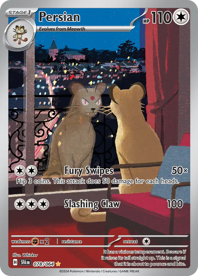 Pokemon Persian 078/064 Holo Illustration Rare Shrouded Fable NM Pokemon Persian 078/064 Holo Illustration Rare Shrouded Fable NM