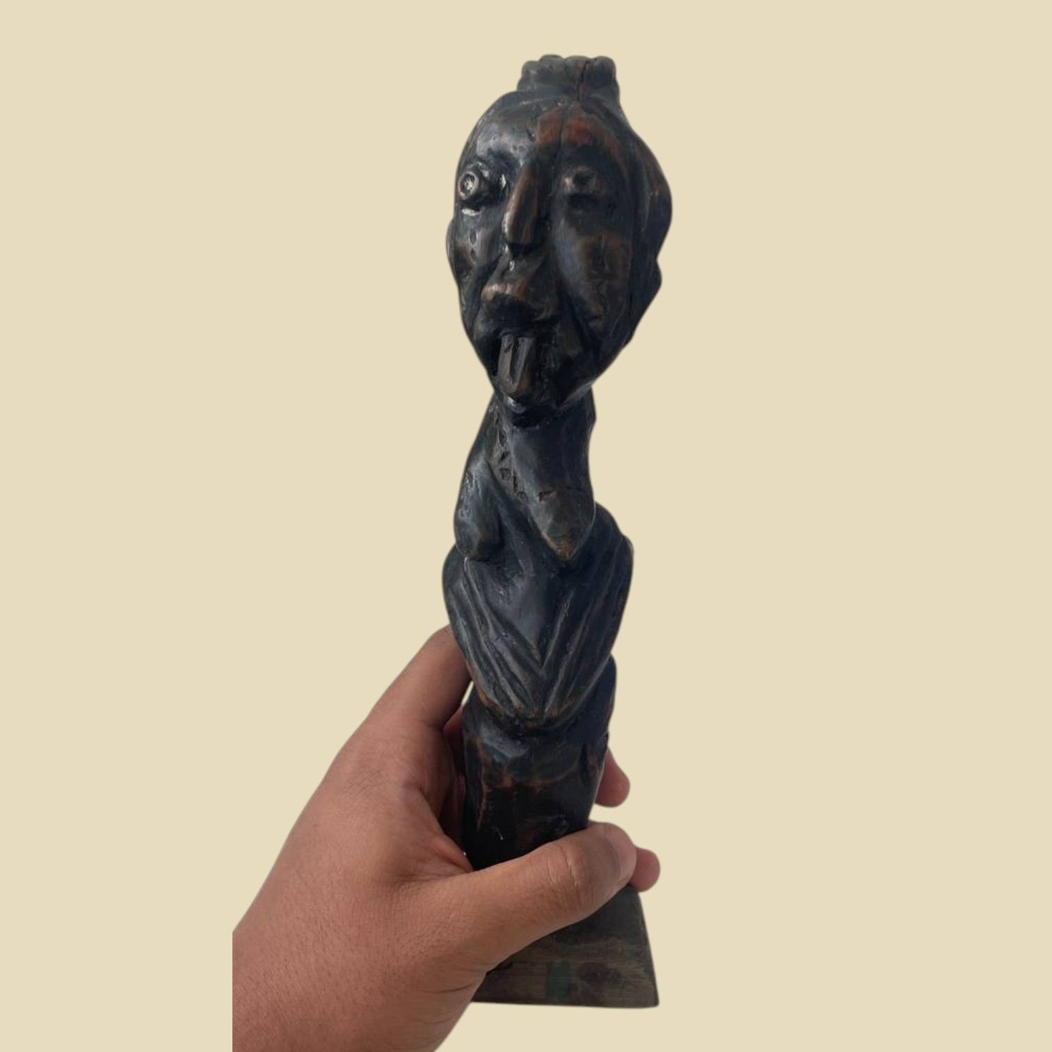 Ethiopian Hand-Carved Wooden Tribal Figure Statue 27cm Ethiopian Hand-Carved Wooden Tribal Figure Statue 27cm