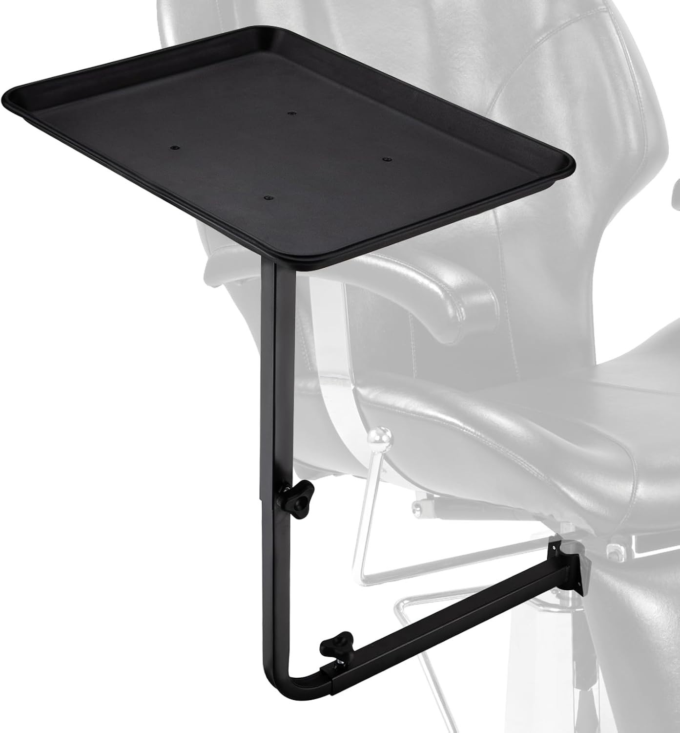 Salon Metal Tray Attached to Chair, Hairstylist Trays w/o Wheels 360 Degree Ro..