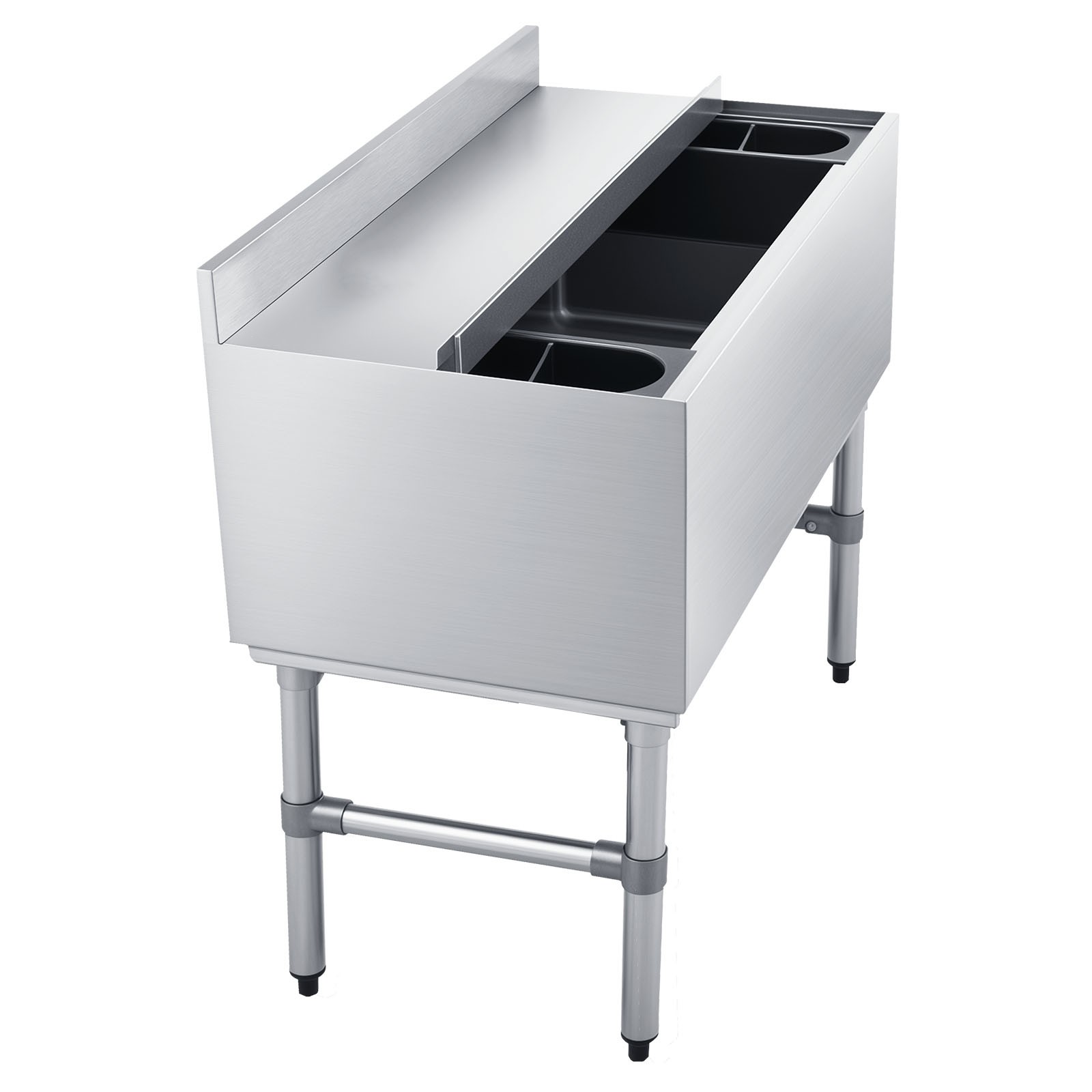 Uimoso 100.7 Qt Commercial Ice Bin 36 x 19in Underbar Ice Bin with Sliding Cover