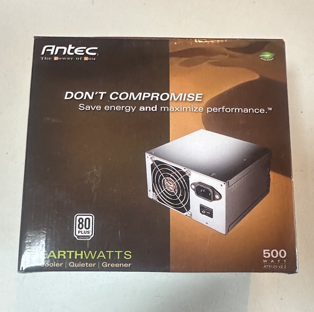 Antec EarthWatts EA-500D 500w 100V-240V 9A-4.5A 47-63Hz Open Box Power Supply Antec EarthWatts EA-500D 500w 100V-240V 9A-4.5A 47-63Hz Open Box Power Supply