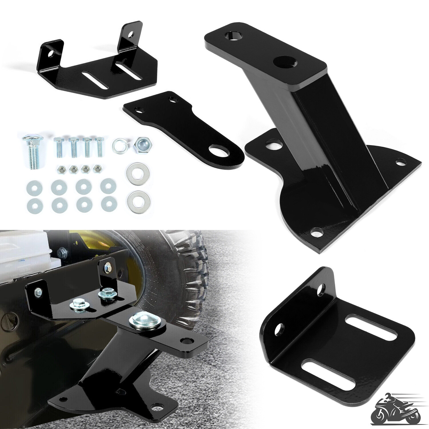 Universal 3-way Lawn Tractor Trailer Hitch With Support Brace Kit For John Deere