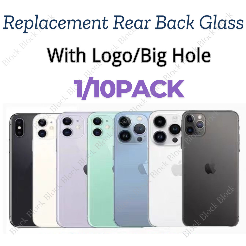 Back Glass replacement Big hole For iPhone 11 12 13 14 15 16 XR X Rear Cover Lot
