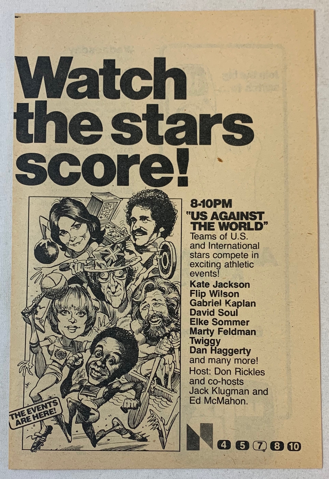 1977 NBC tv special ad ~ US AGAINST THE WORLD Kate Jackson,Marty Feldman,Twiggy 1977 NBC tv special ad ~ US AGAINST THE WORLD Kate Jackson,Marty Feldman,Twiggy
