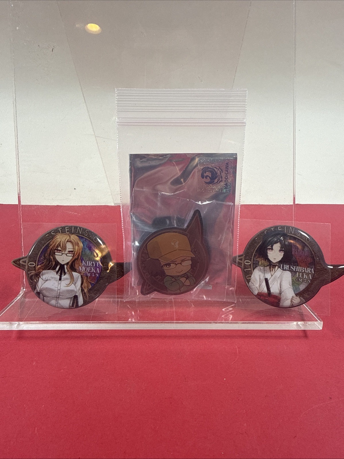Steins Gate Acrylic Pin Lot Of 3 Japan Exclusive 