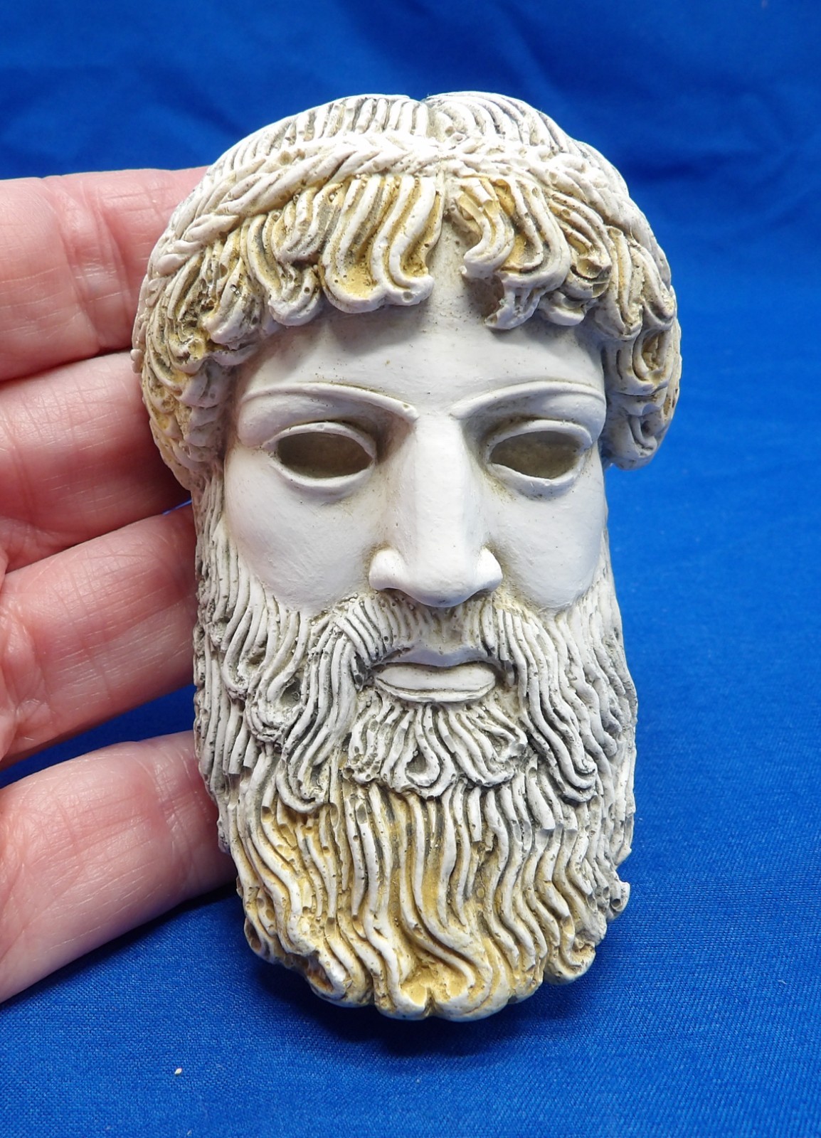VTG Pier 1 Head Carving Wall Plaque - Zeus 330BC - Plaster - Preowned