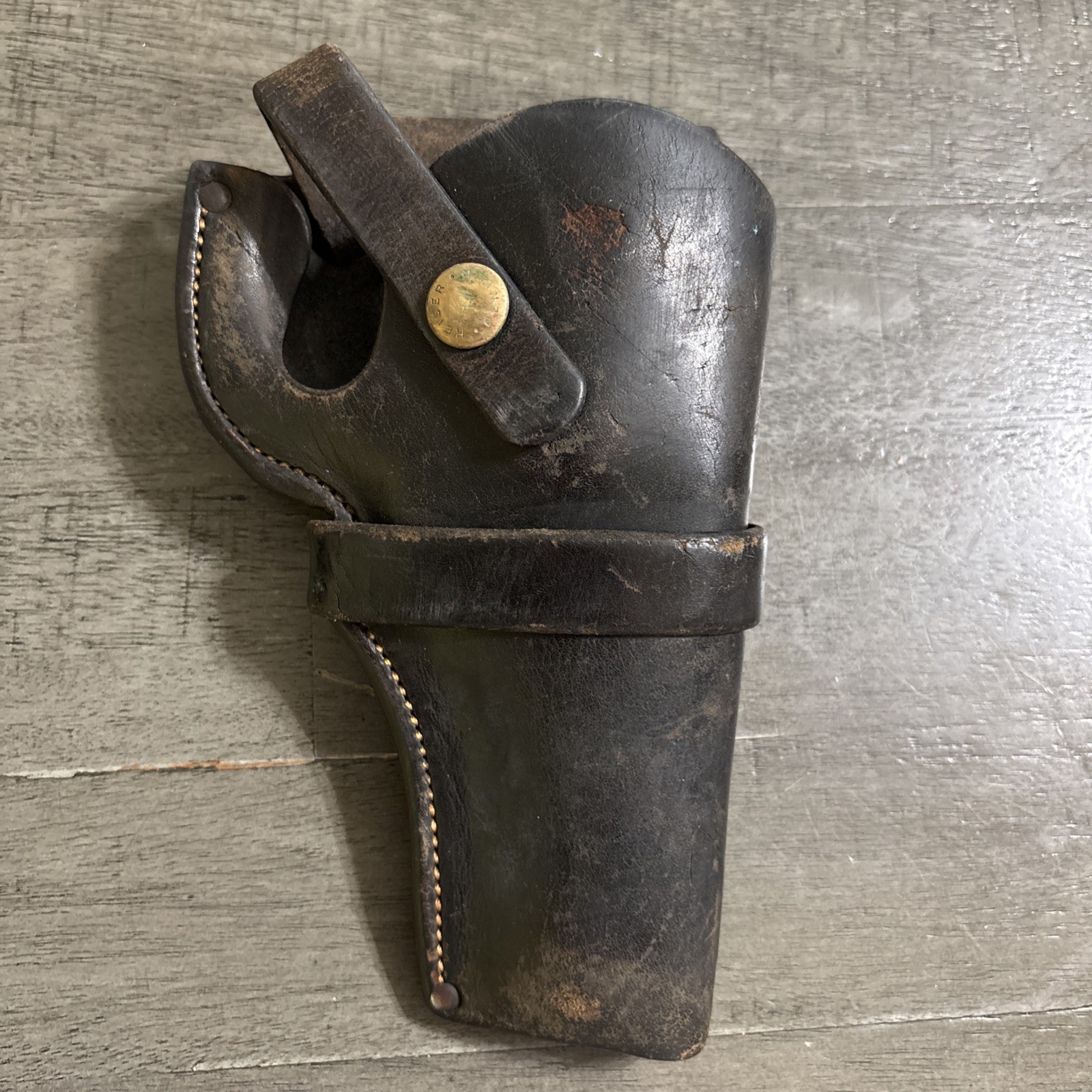 Vintage H.H. Heiser 1418 Black Leather Holster S&W 4\ Vintage H.H. Heiser 1418 Black Leather Holster S&W 4\