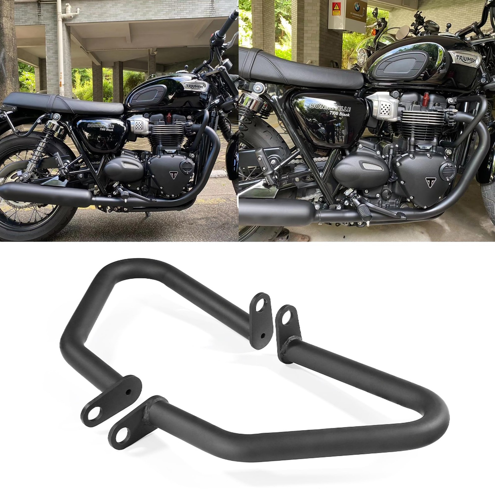 Crash Bar Triumph Bonneville T100 T120 Street Twin 900 1200 2016-2020 Black