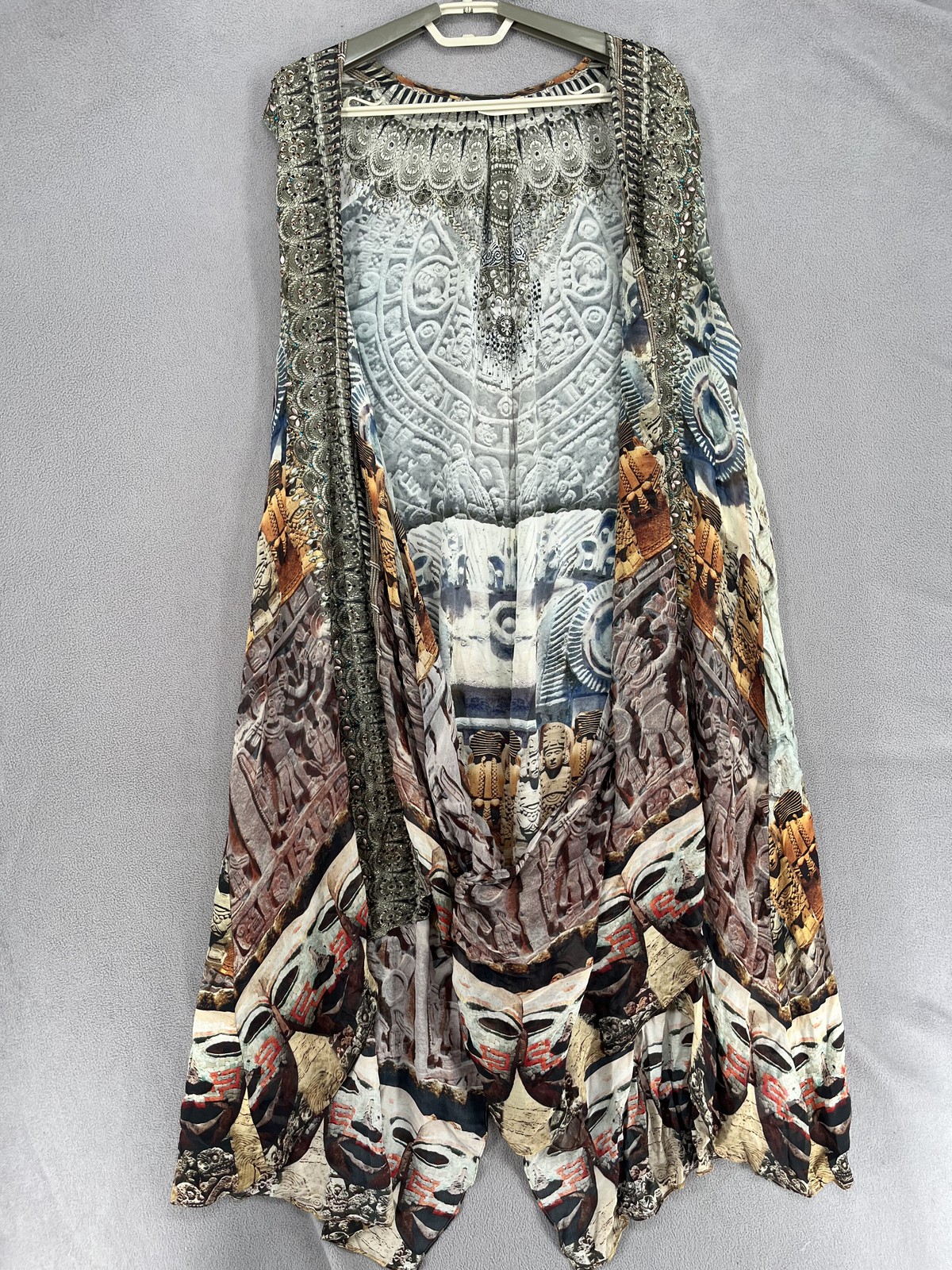 Camilla Kaftan Womens One Size Multicoloured Dress Silk Embellished Tie