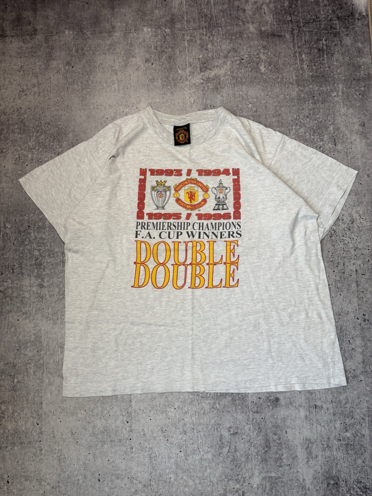 Vintage 1995/96 Manchester United Winners Gray Shirt sz XL Vintage 1995/96 Manchester United Winners Gray Shirt sz XL