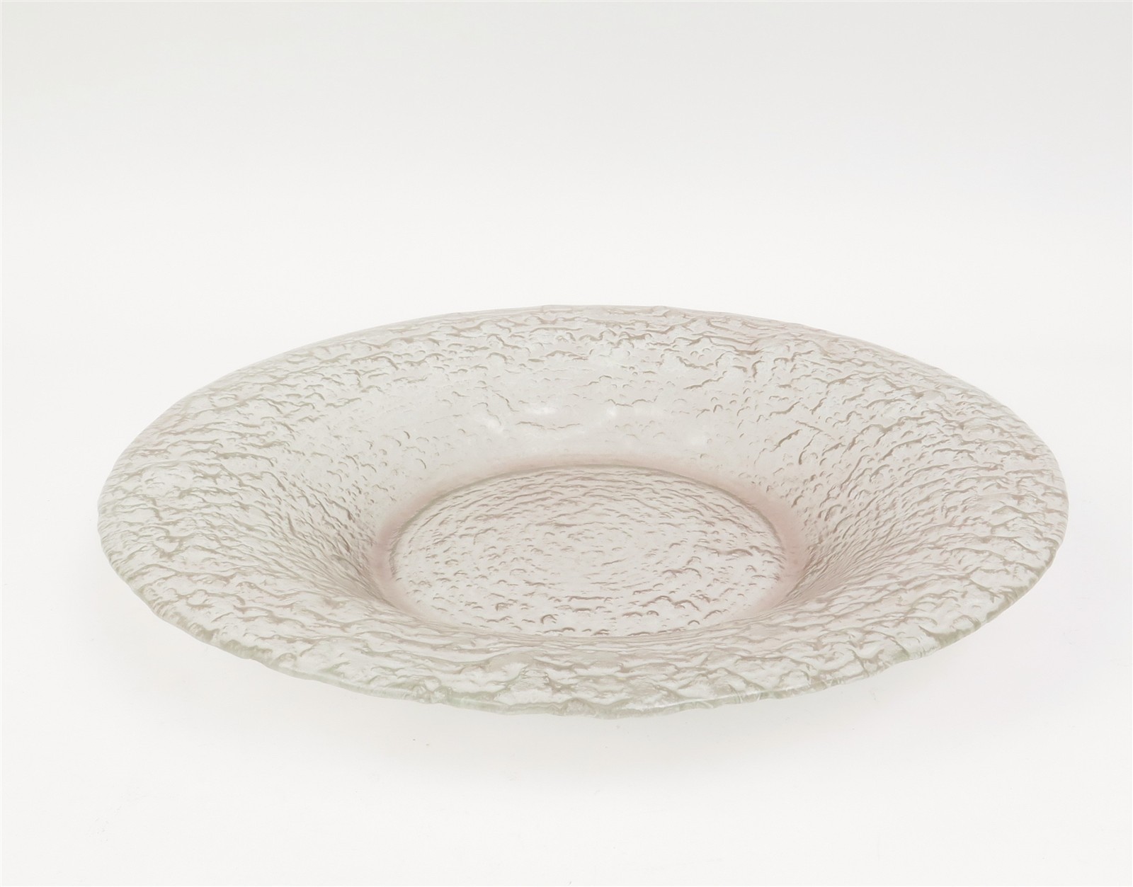 Massive Signed 1950s Ceramic Artist Glen Lukens Cast Glass Charger 18\ Massive Signed 1950s Ceramic Artist Glen Lukens Cast Glass Charger 18\